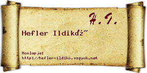 Hefler Ildikó névjegykártya